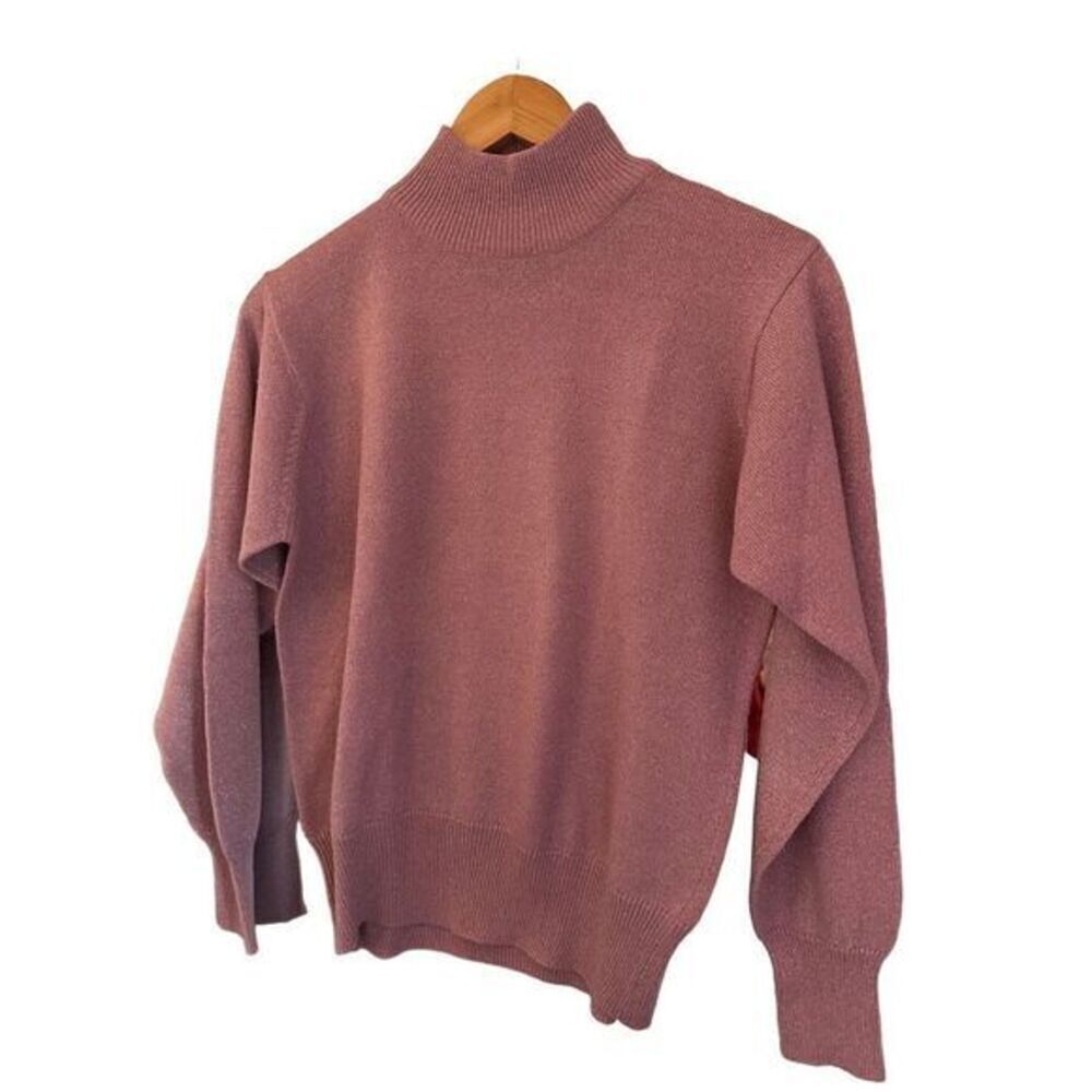 Dressbarn Metallic Mock Neck Sweater Medium